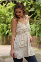 ANGIE IVORY 2 POCKET TOP