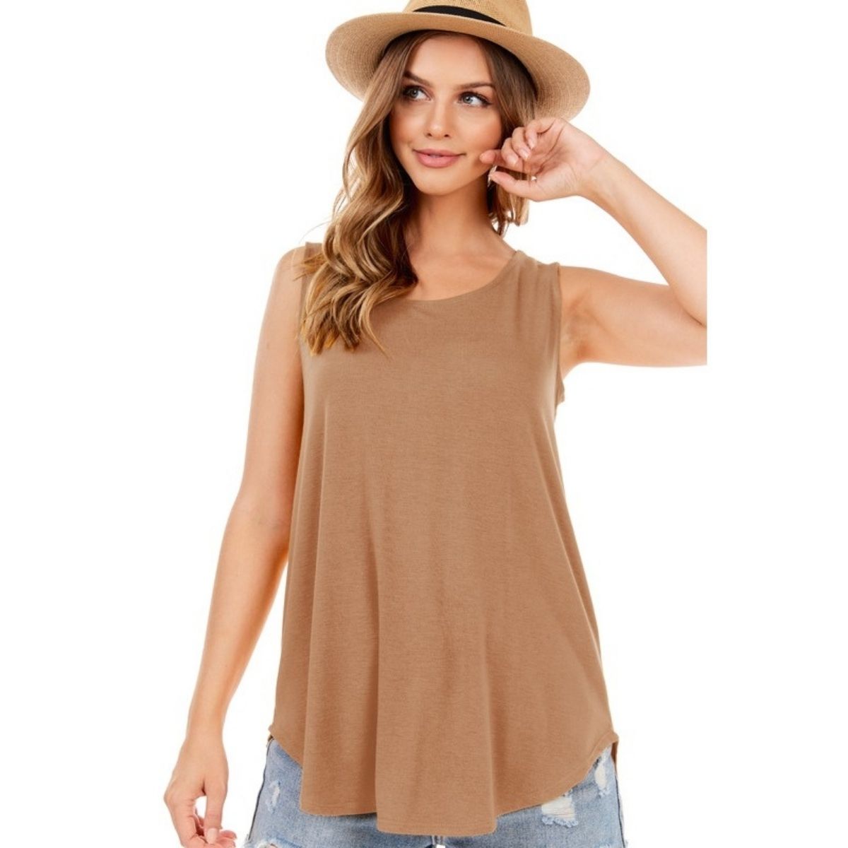 CASUAL ROUND HEM TANK TOP