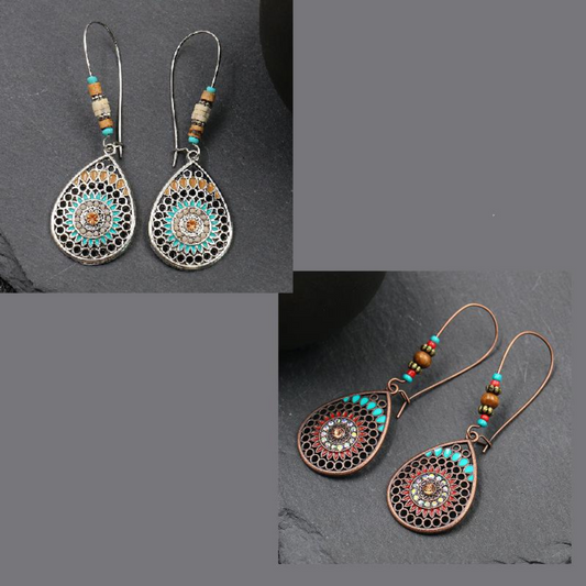 COLORFUL BOHO WATER DROP EARRINGS
