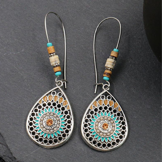 COLORFUL BOHO WATER DROP EARRINGS