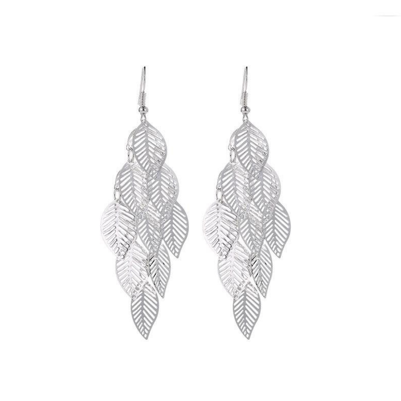 HOLLOW LEAVES CHANDELIER EARRINGS