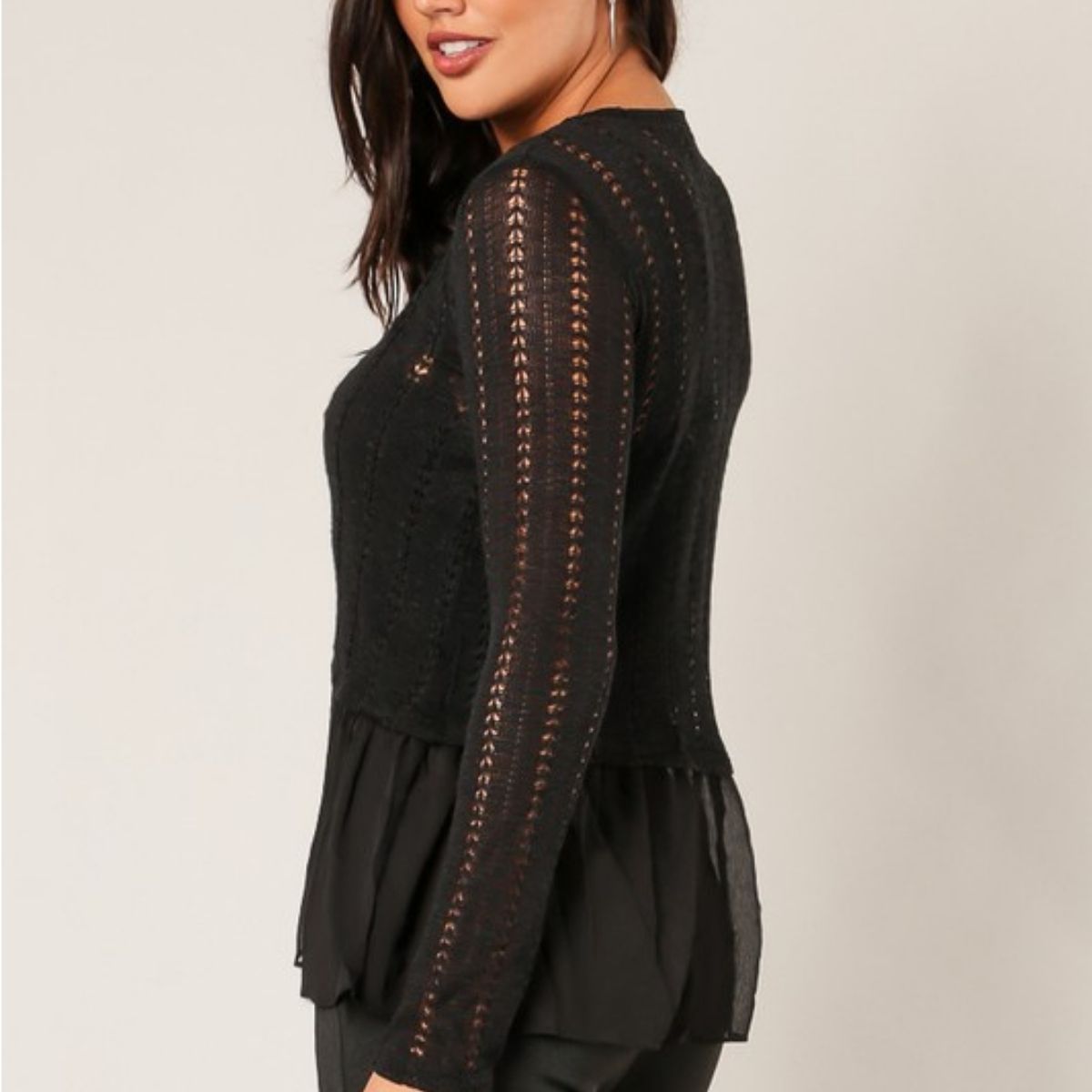 CHIFFON LONG SLEEVE TOP