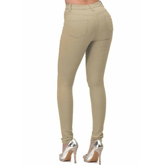 DENIM WOMEN STRETCHY COLOR JEANS HIGH WAISTED