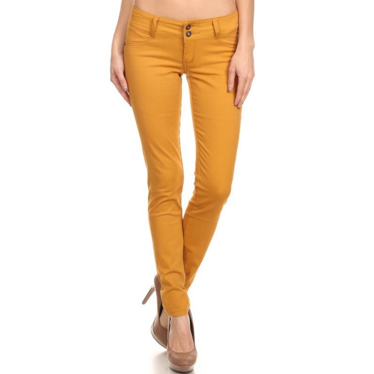 SOLID LOW RISE SKINNY JEANS